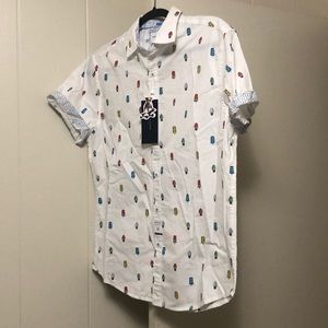 Denim & Flower Button Up